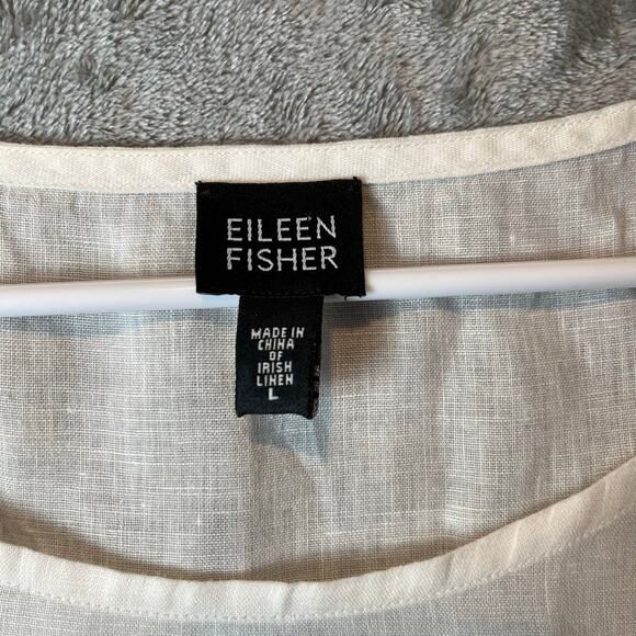 Eileen Fisher 100% Irish Linen Tank Top White Size Large Lagenlook Minimalist - Picture 6 of 7
